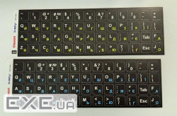 Наклейка на клавіатуру Деколь для клавіатури Lat/Ukr 13x13, чорний (98.00.0008-1)