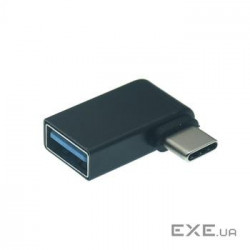 Перехідник обладнання USB Type-C-3.0A M/F,(USB3.0) адаптер OTG 90ё вліво,чорний (25.02.5256-1) (25.02.5256-1)