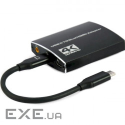 Адаптер CABLEXPERT 4K UltraHD USB-C-2xHDMI 0.15м Black (A-CM-HDMIF4K)