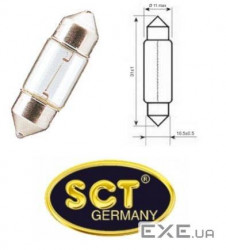 Автолампа SCT-GERMANY C5W 12V 5W 11x31 SV8,5 (203508)