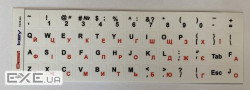 Наклейка на клавіатуру Літери,Lat/Ukr 13x13mm непрозора,білий (98.00.0009-1) (98.00.0009-1)
