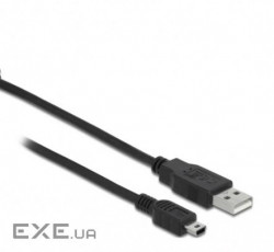 Кабель пристроїв USB2.0 A-mini 5p M/M 1.0m,AWG28 2xShielded D=4.0mm Cu,чорний (70.08.2273-1) (70.08.2273-1)