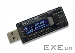 USB тестер Dynamode напруги (3-20V), сили струму (0-3A) та заряду батареї (0-99999 mAh), год (KWS-V21)