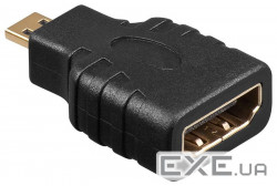 Перехідник відео HDMI-micro F/M (адаптер),литий Gold v1.4 3D,чорний (84.00.7034-1) (84.00.7034-1)